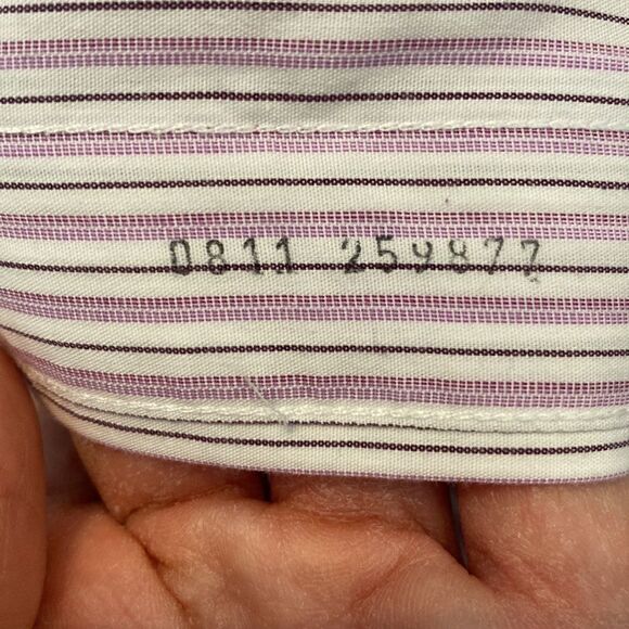 Vintage Brooks Brothers Purple Striped Oxford Button Down Shirt - Picture 8 of 9